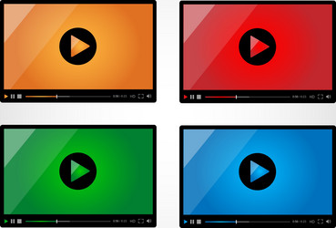 video player for web in different colors vector