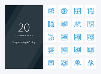 20 programming and coding blue color icon vector image