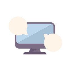 desktop computer with two speech bubbles vector image
