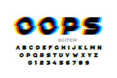 Glitch Font - Distorted Alphabet vector image