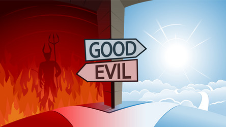 Heaven Or Hell Road Junction Royalty Free Vector Image