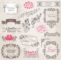 Calligraphic elements vintage ornament set Vector Image