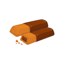 3d realistic brown chocolate bars pieces Vector Image