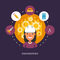 Building icons and objects in the shape of circle vector