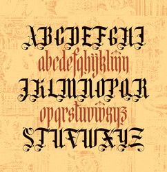 gothic font full set of capital letters and small Vector Image