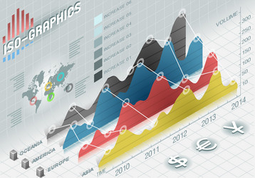 infographic histogram set elements in various vector