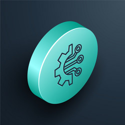 isometric line algorithm icon isolated on black vector image