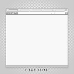 opened browser window template and different vector image