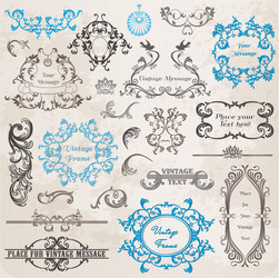 Calligraphic design elements vintage set Vector Image