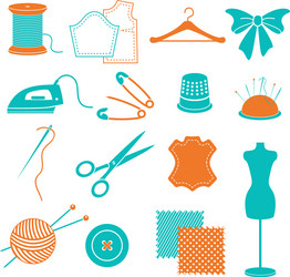 set sewing equipment and stuff vector