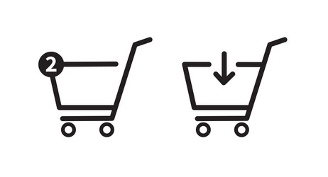 Shopping cart icon add vector