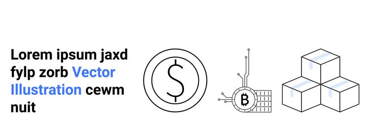 digital currency and blockchain diagram vector image