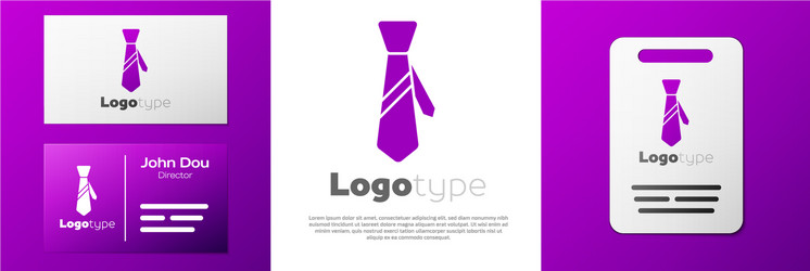 Logotype tie icon isolated on white background vector