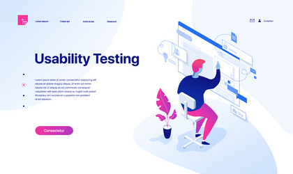 Man Testing Website Interface vector image