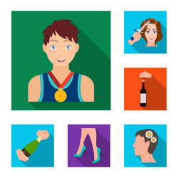 manipulation by hands flat icons in set collection vector image