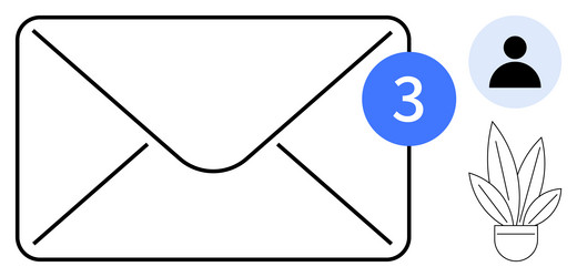 new unread emails notification icon with user vector image