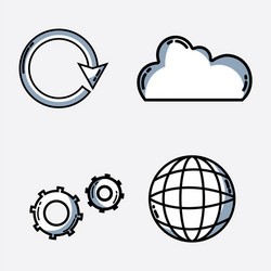 set data connection technology with information vector image