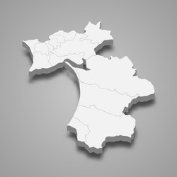 3d isometric map setubal is a district vector