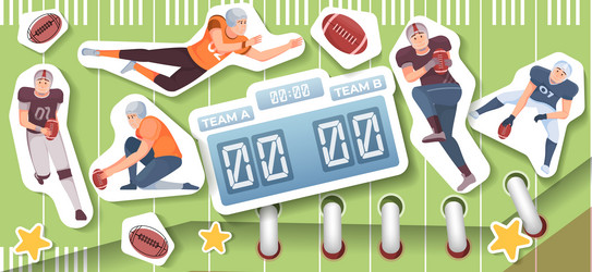 American Football Sports Collage Vector Image