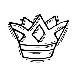hand drawn crown doodle icon royal tiara sketch