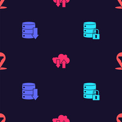 set server security with lock data web vector image