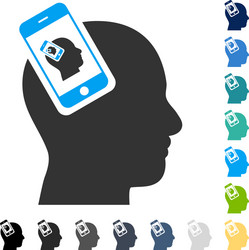 smartphone head plugin recursion icon vector image