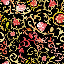 Watercolor Paisley Floral Pattern Vector Image