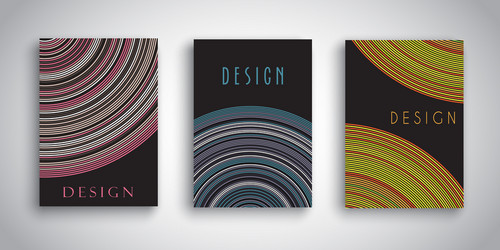 Abstract brochure designs with striped vector