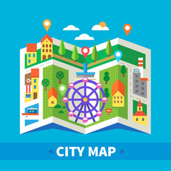 City map for children play mat Royalty Free Vector Image