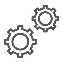 Configuration line icon data and analytics vector