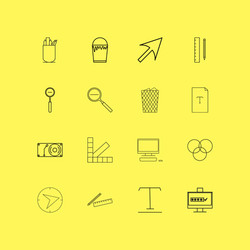 design elements linear icon set simple outline vector image