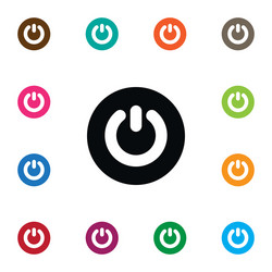 Isolated shutdown icon button element can vector