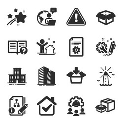 Set industrial icons such as algorithm vector