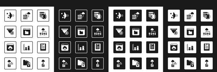 set network cloud connection browser files vector image