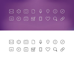 thin line icons for web and mobile vector