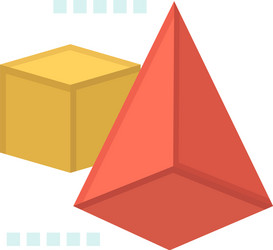 3dmodel 3d box triangle flat color icon vector image