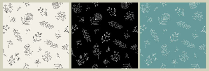 botanical seamless pattern with tiny wild flowers vector image