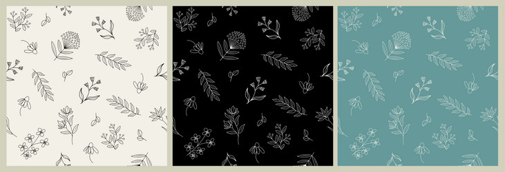 Botanical seamless pattern with tiny wild flowers vector