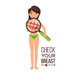 Breast of female in line art style Royalty Free Vector Image