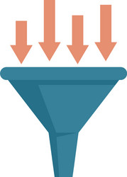 Conversion rate funnel icon flat style Royalty Free Vector