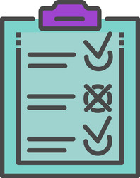 delivery check list icon color outline vector image