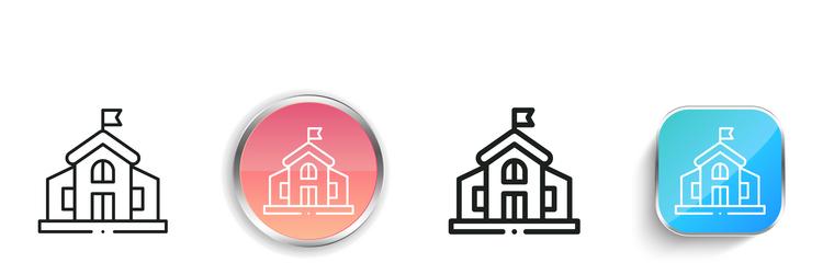 kindergarten icon thin linear regular and button vector image