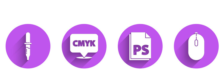 set pipette speech bubble with text cmyk ps file vector image