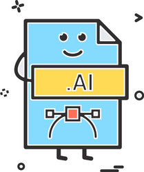 computer ai file format type icon design vector image