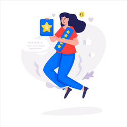 Customer feedback with give five-star ratings Vector Image