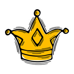 hand drawn crown royal tiara doodle icon sketch