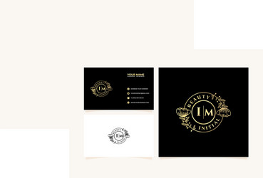 Initial im letters beautiful floral feminine Vector Image