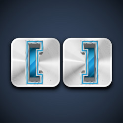 metallic 3d character from a font set vector image