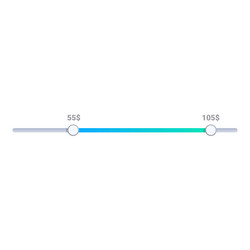 price range slider is showing value from minimum vector image
