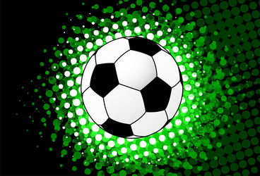 soccer ball over halftone splash background Vector Image